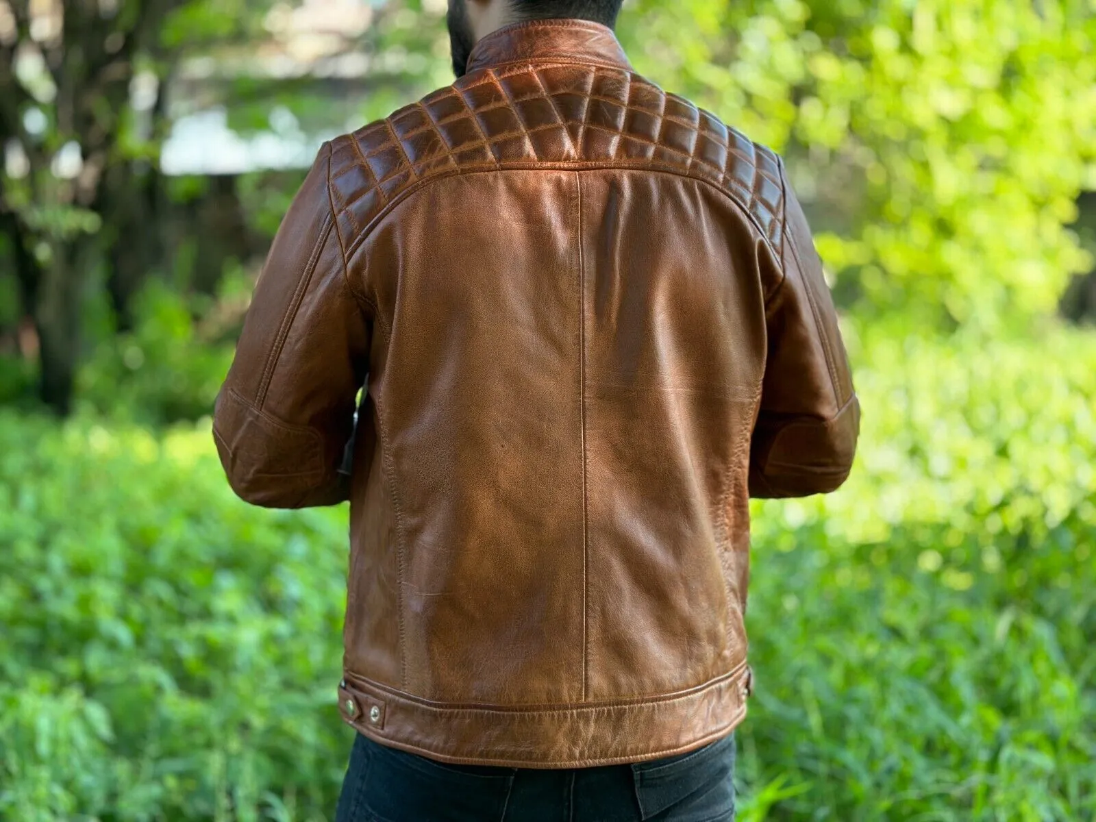 Cyrus Genuine Biker Motorcycle Leather Jacket Men