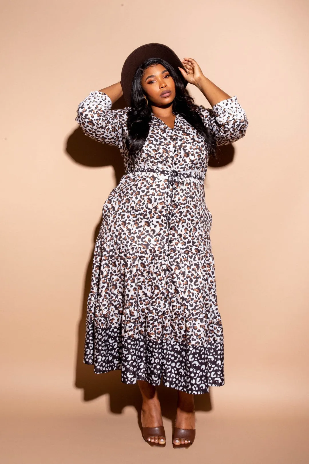 Danielle Animal Print Shirt Dress
