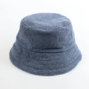 Denim Blue Reversible Cashmere Bucket Hat Large