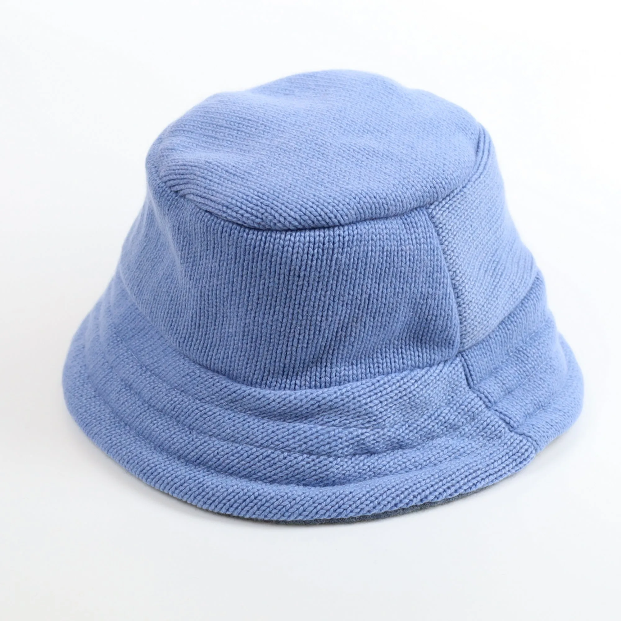 Denim Blue Reversible Cashmere Bucket Hat Large