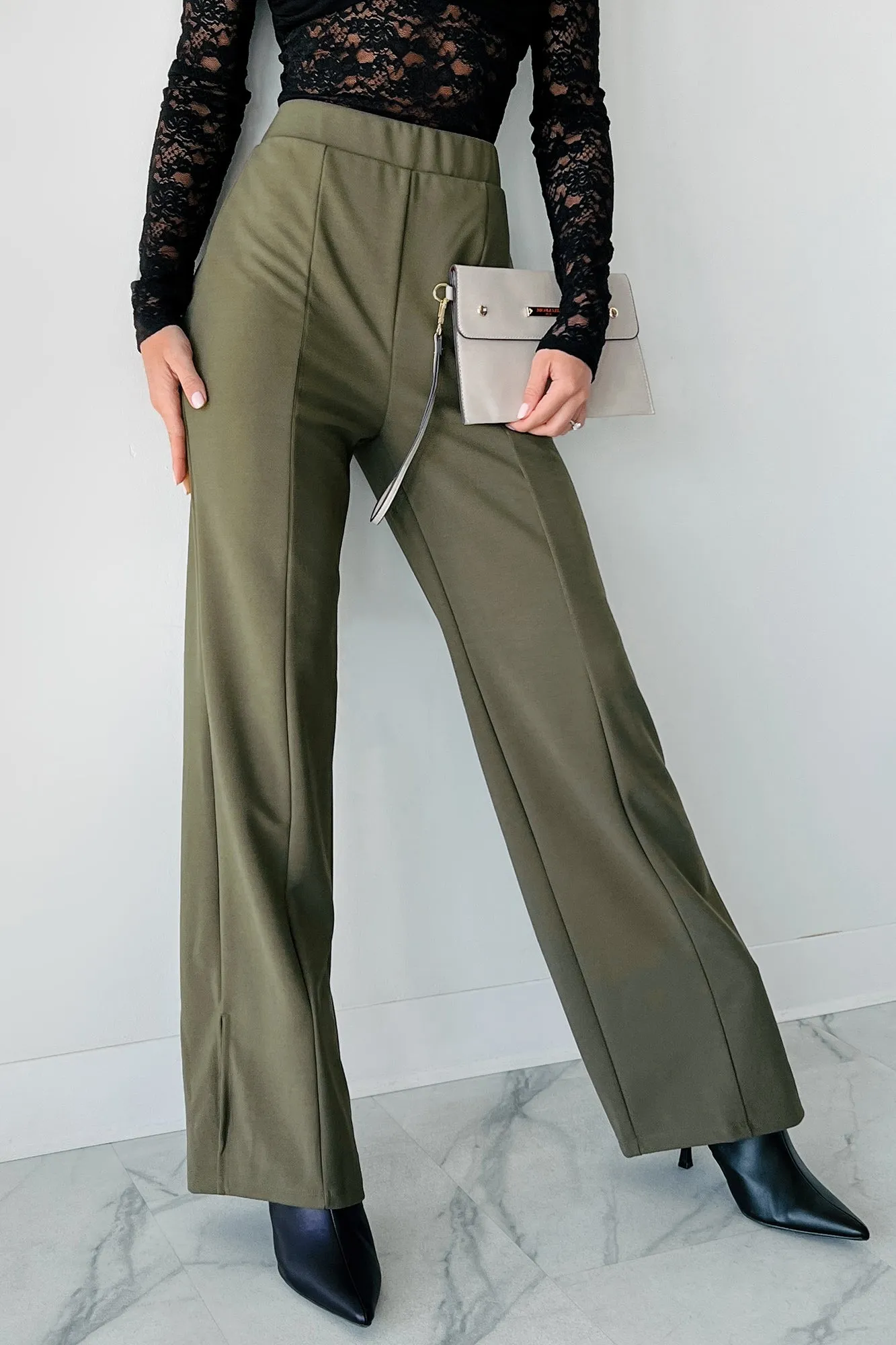 Determined To Succeed High Waist Pants (Olive)