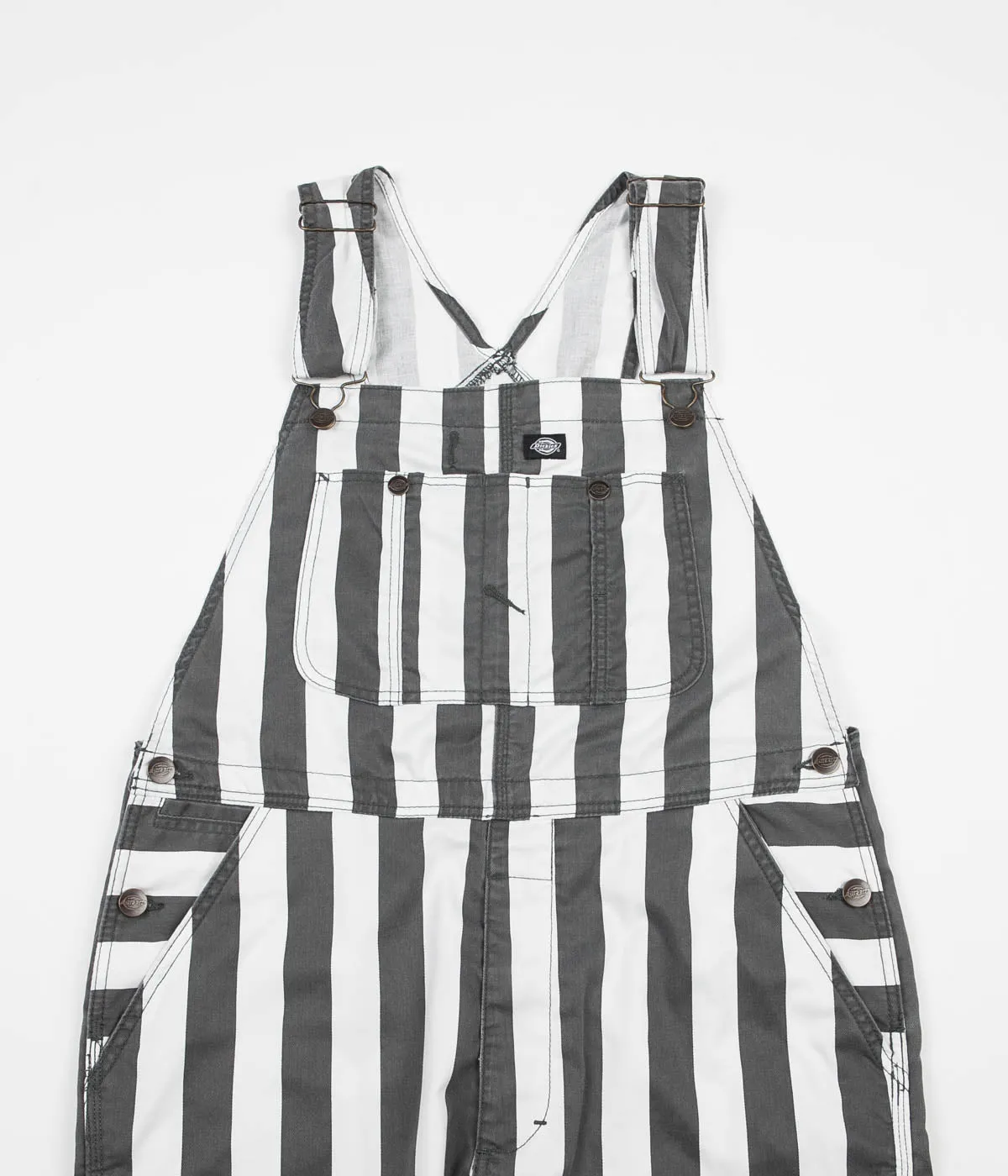 Dickies Livonia Wide Stripe Bib Overall - Charcoal Grey