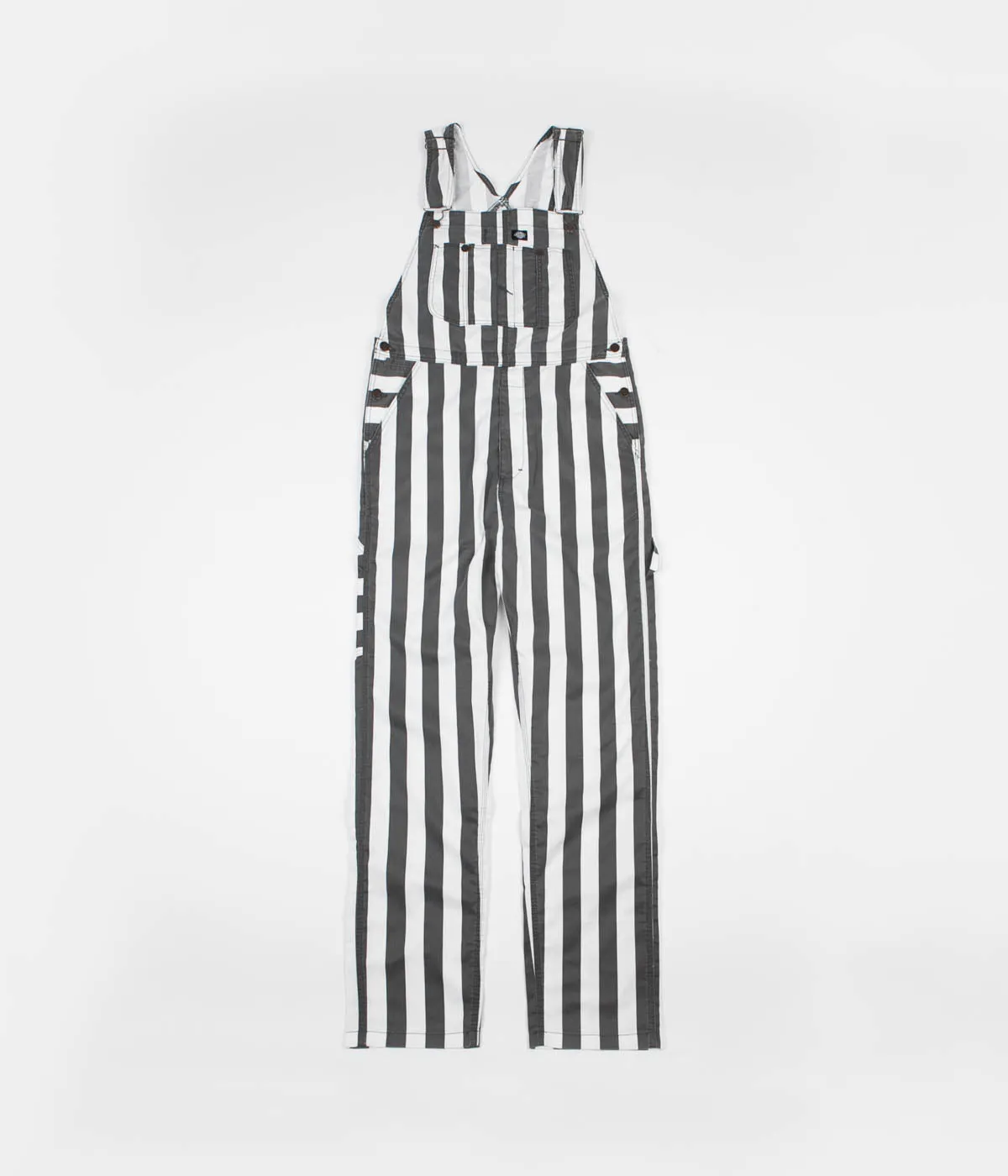 Dickies Livonia Wide Stripe Bib Overall - Charcoal Grey