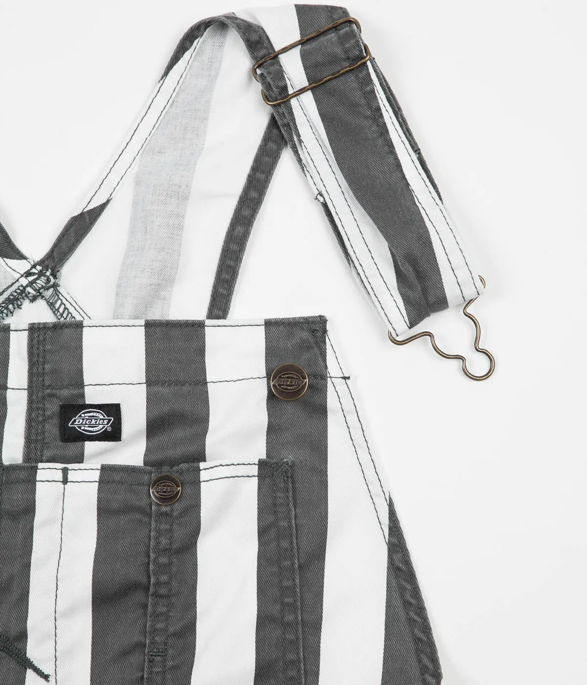 Dickies Livonia Wide Stripe Bib Overall - Charcoal Grey