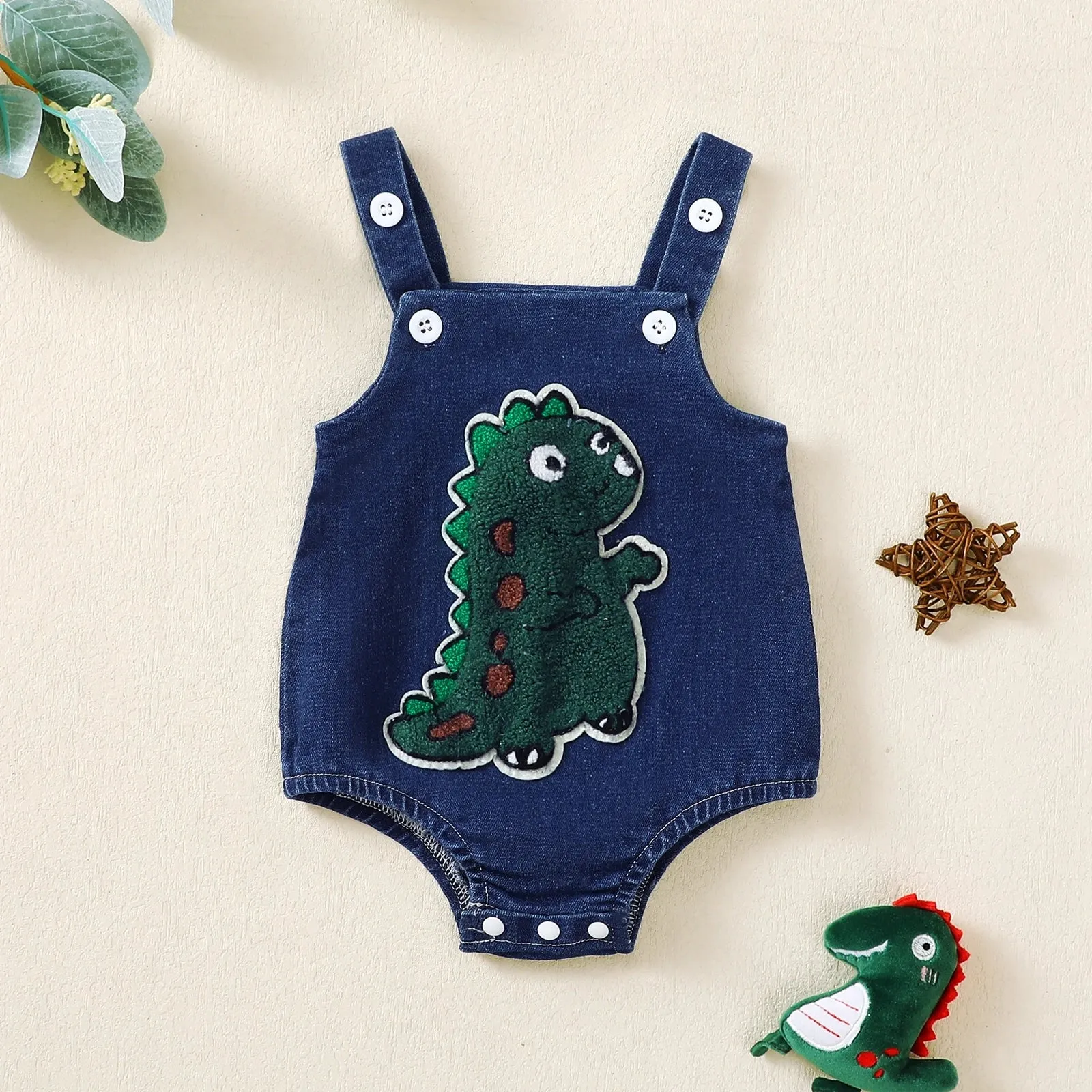 DINOSAUR Denim Romper