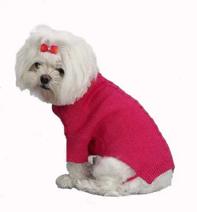 Dog Sweater-Roll Neck Cotton Cable