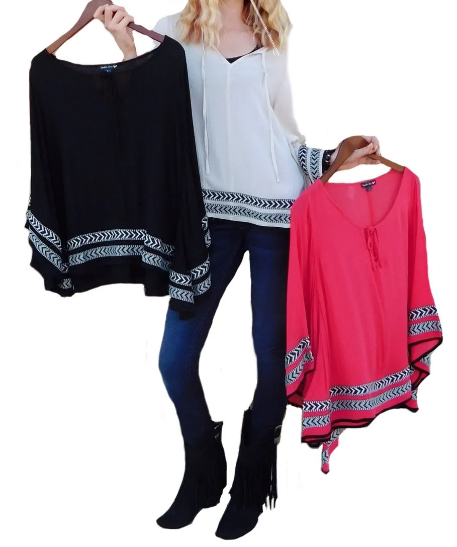 Double Zero | Poncho Top Sand