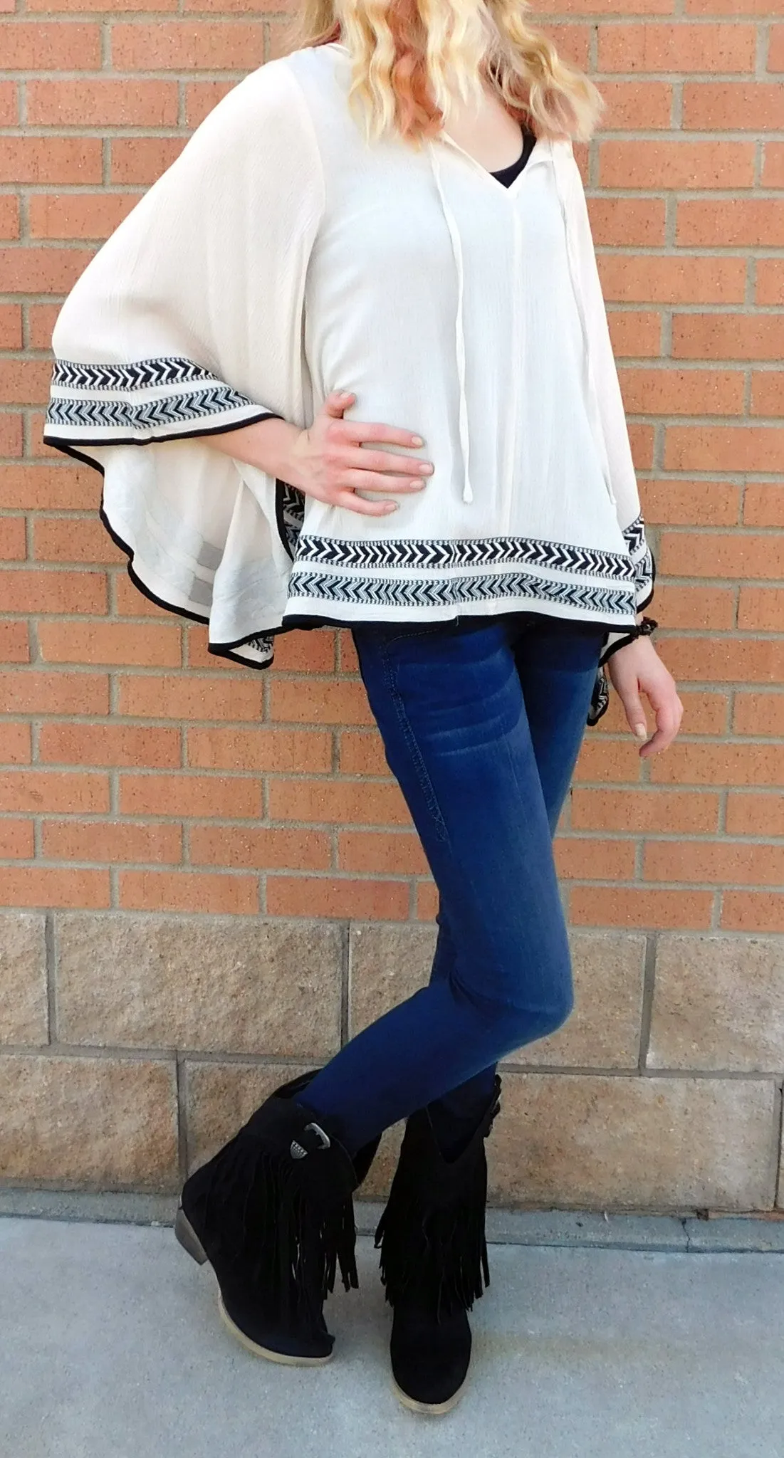 Double Zero | Poncho Top Sand