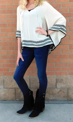 Double Zero | Poncho Top Sand