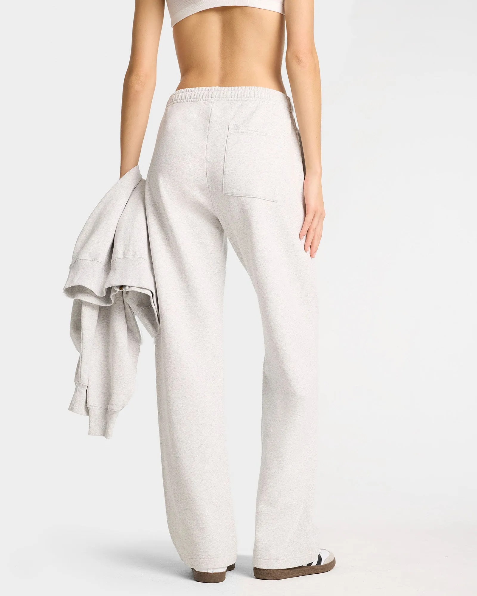 Emblem Straight Leg Sweatpant - Heather Gray/Navy