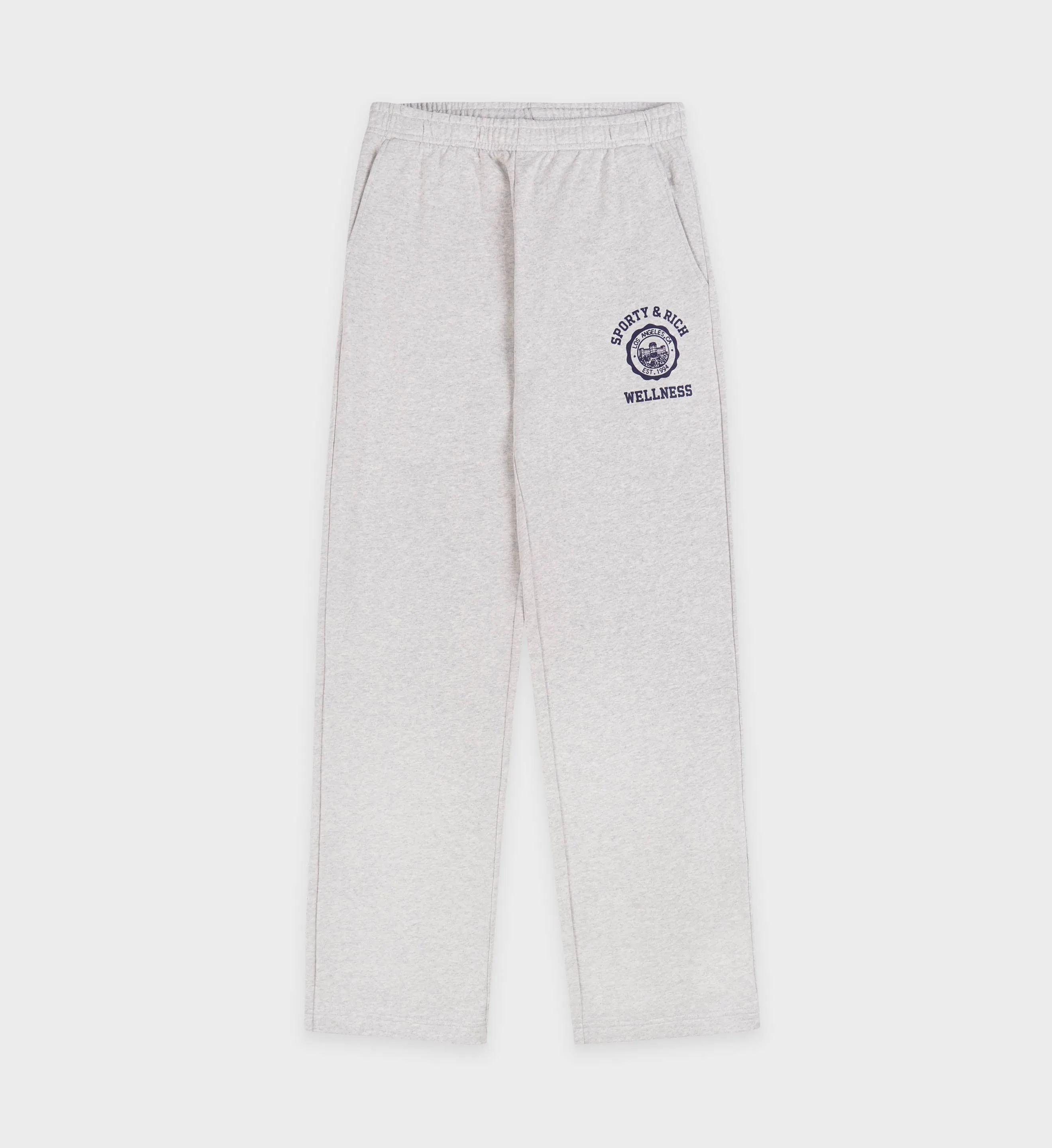 Emblem Straight Leg Sweatpant - Heather Gray/Navy