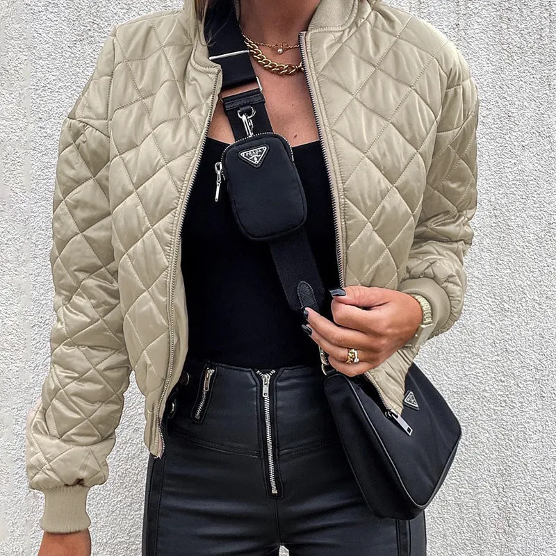 Fashion Diamond Jacket Zipper Coat Wholesale