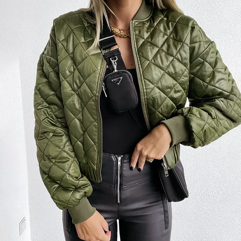 Fashion Diamond Jacket Zipper Coat Wholesale