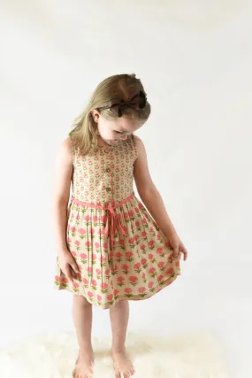 Floral Shift Dress With Drawstring Detail