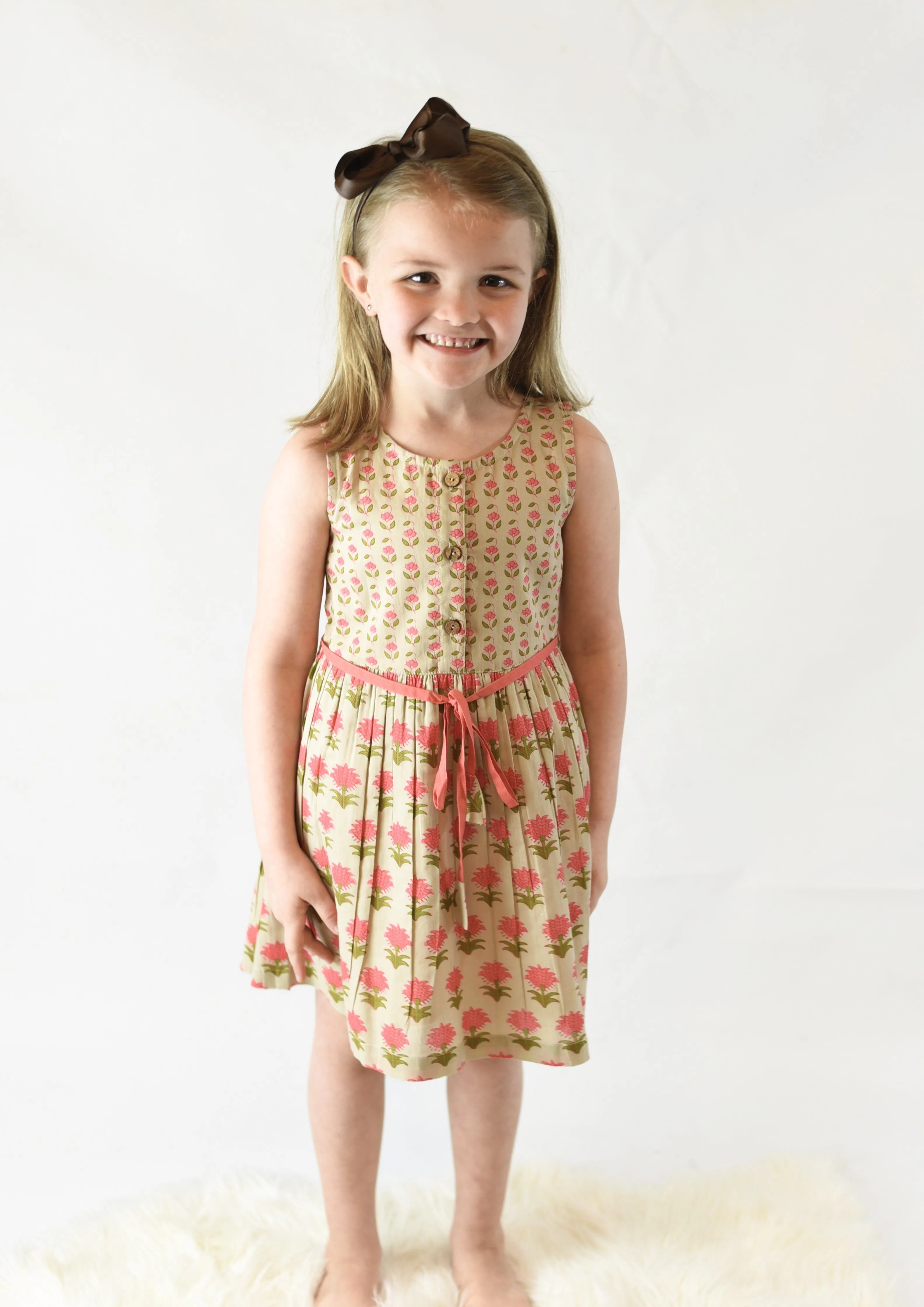 Floral Shift Dress With Drawstring Detail