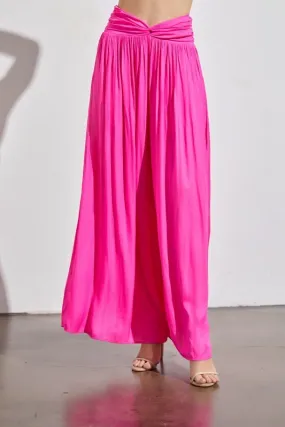 Front Twist Wide Leg Pants