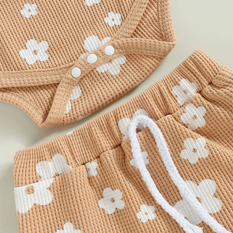 Genevieve Waffle Romper Set