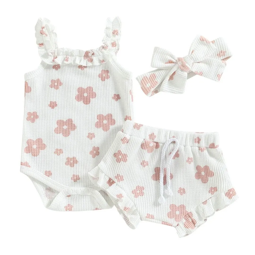 Genevieve Waffle Romper Set