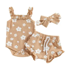 Genevieve Waffle Romper Set