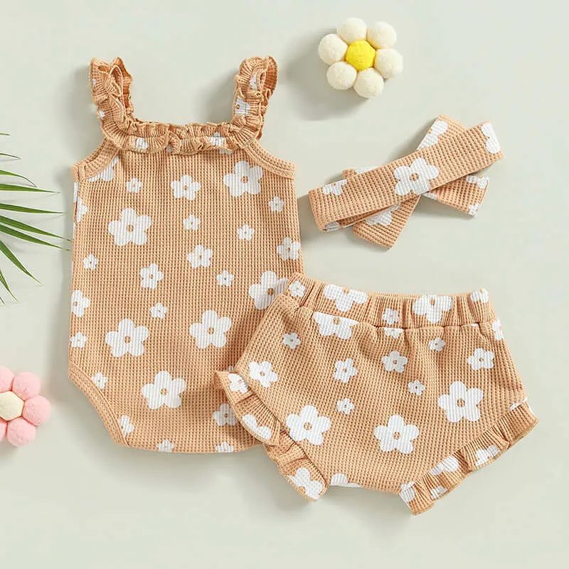 Genevieve Waffle Romper Set