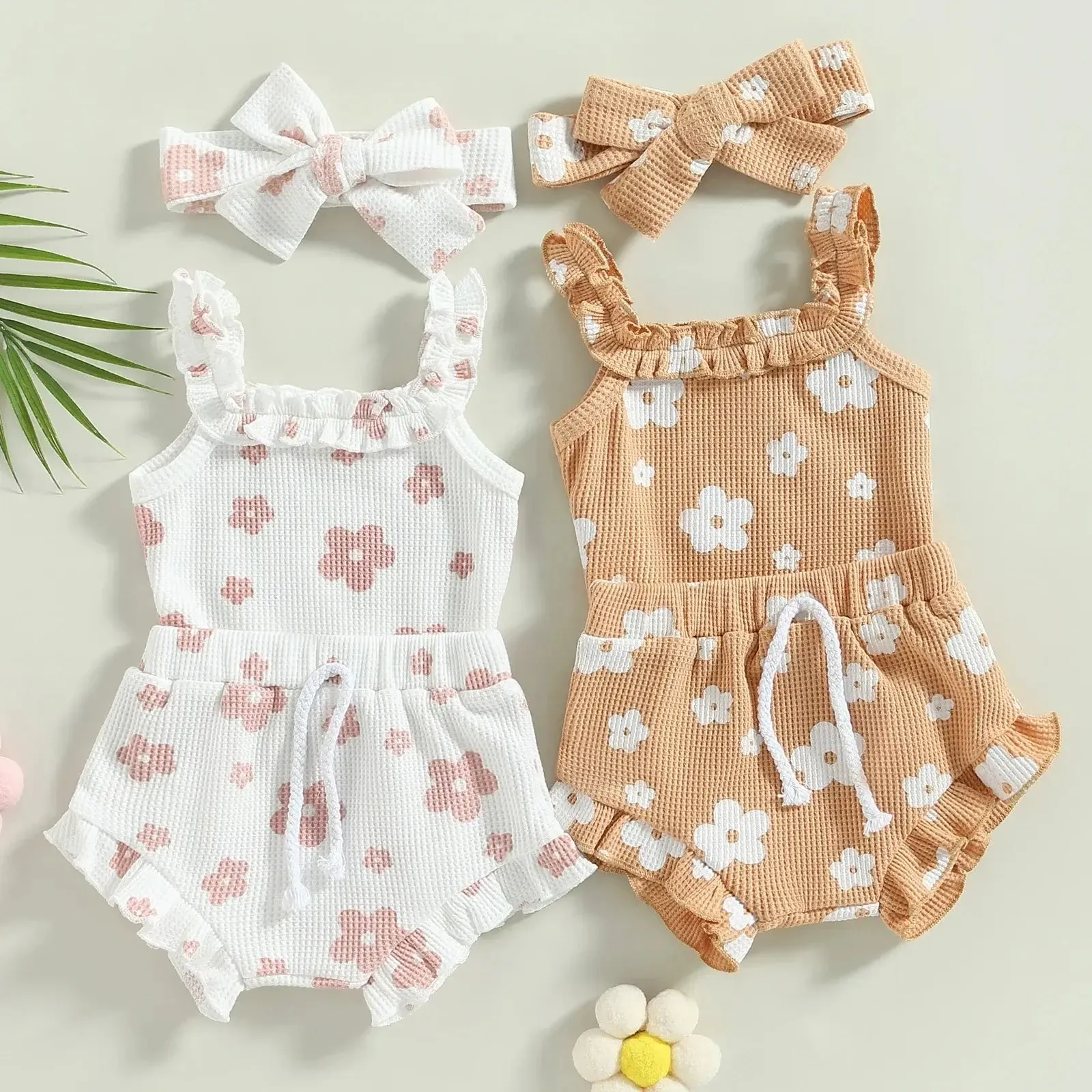 Genevieve Waffle Romper Set