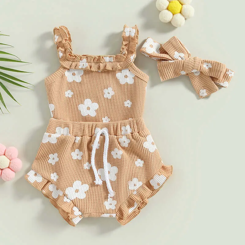 Genevieve Waffle Romper Set