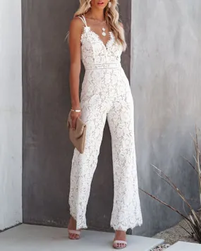 Glimpse Of Glam Lace Jumpsuit Wedding  Bridal romper