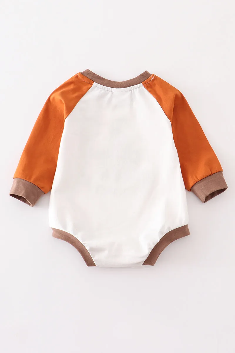 Halloween pumpkin baby romper