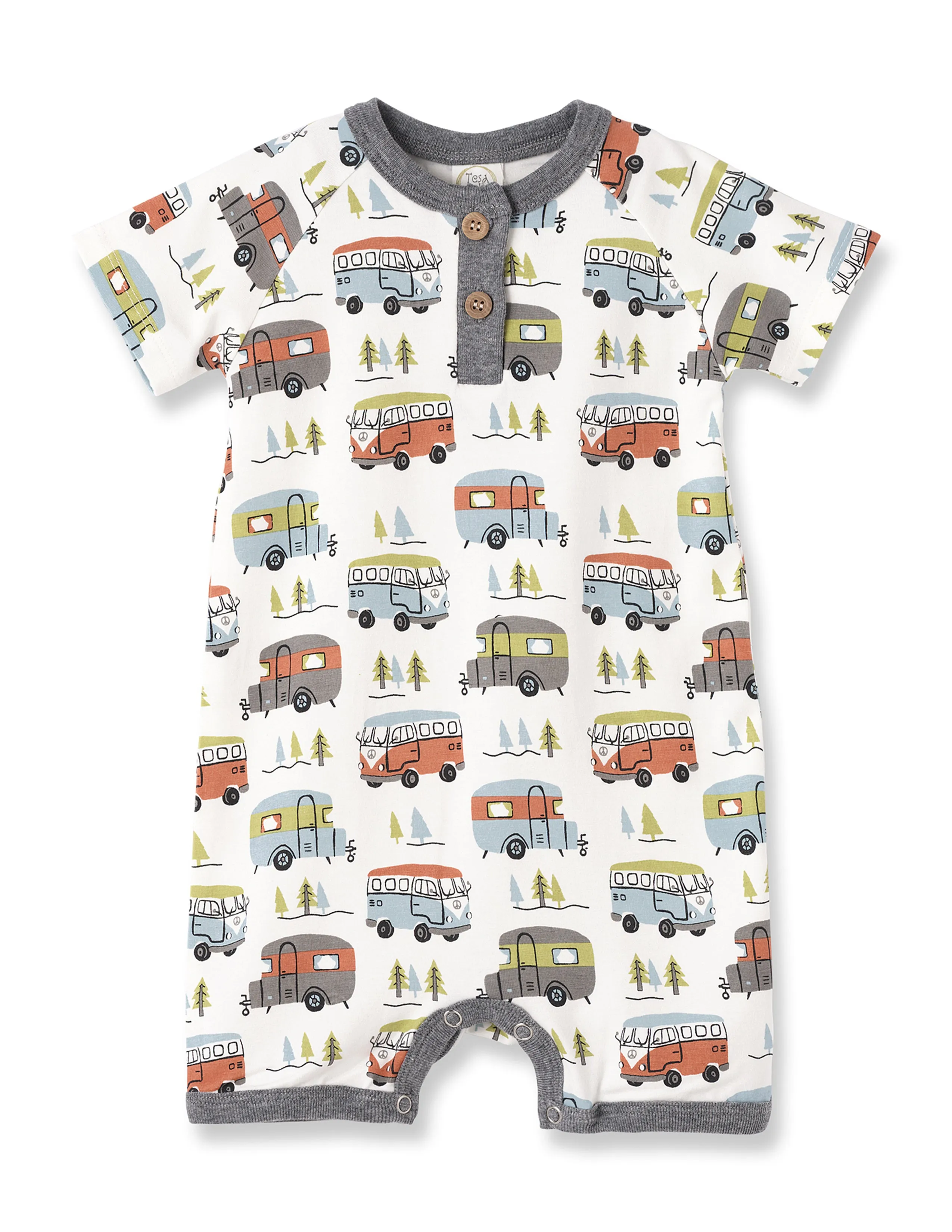 Happy Camper Shorts Romper