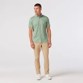 Haylard Dress Shirt - pale green floral fauna