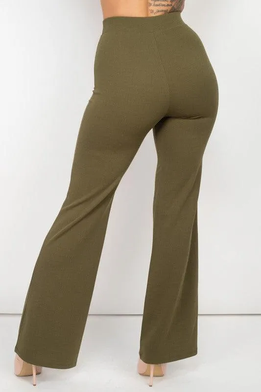 High Waist Banded Flare Pants