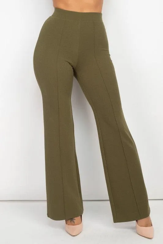 High Waist Banded Flare Pants