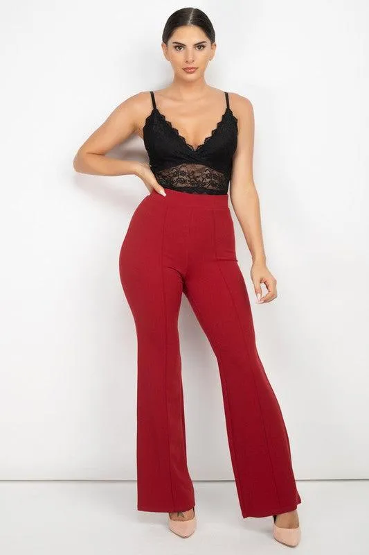 High Waist Banded Flare Pants