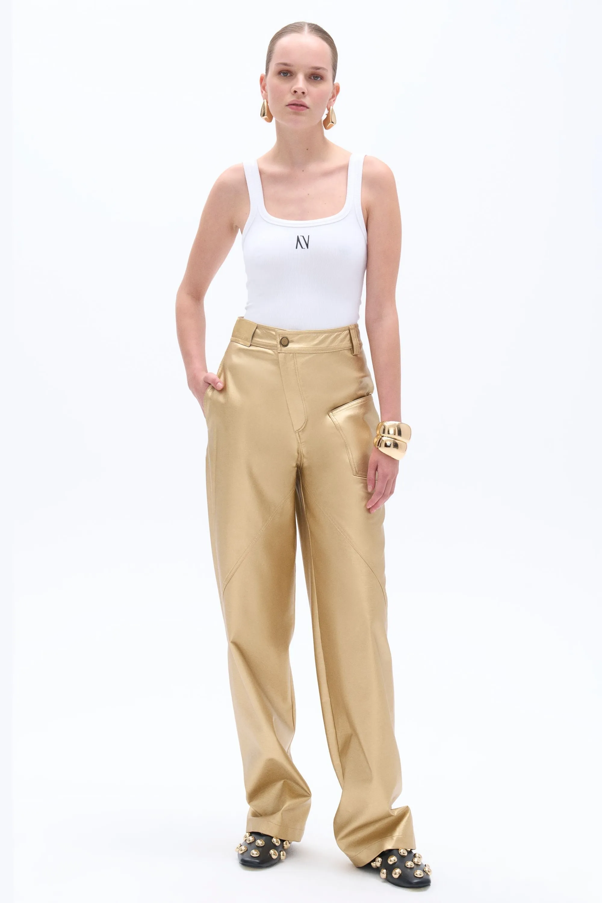 High Waist Faux Leather Pants