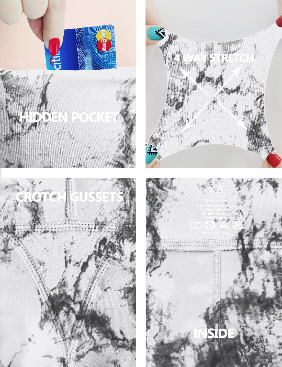 High Waist Side Pockets Biking Pants arabescato_Biking