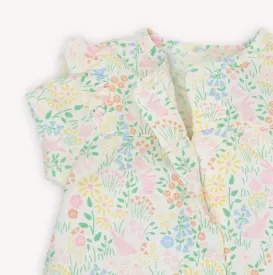 Hoppy Garden Modal Ruffle Sleeve Romper