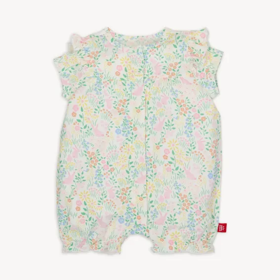 Hoppy Garden Modal Ruffle Sleeve Romper