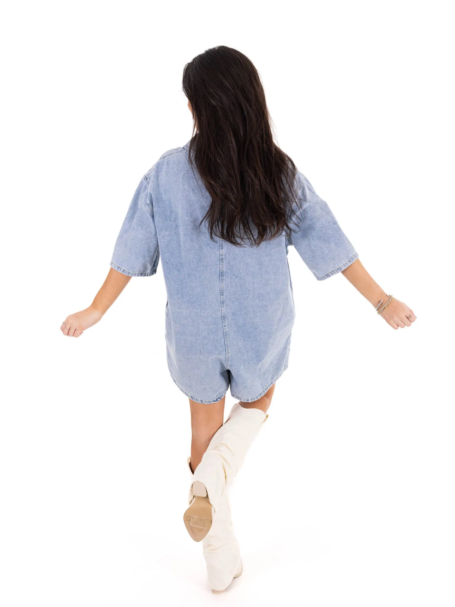 In My Mind Denim Romper