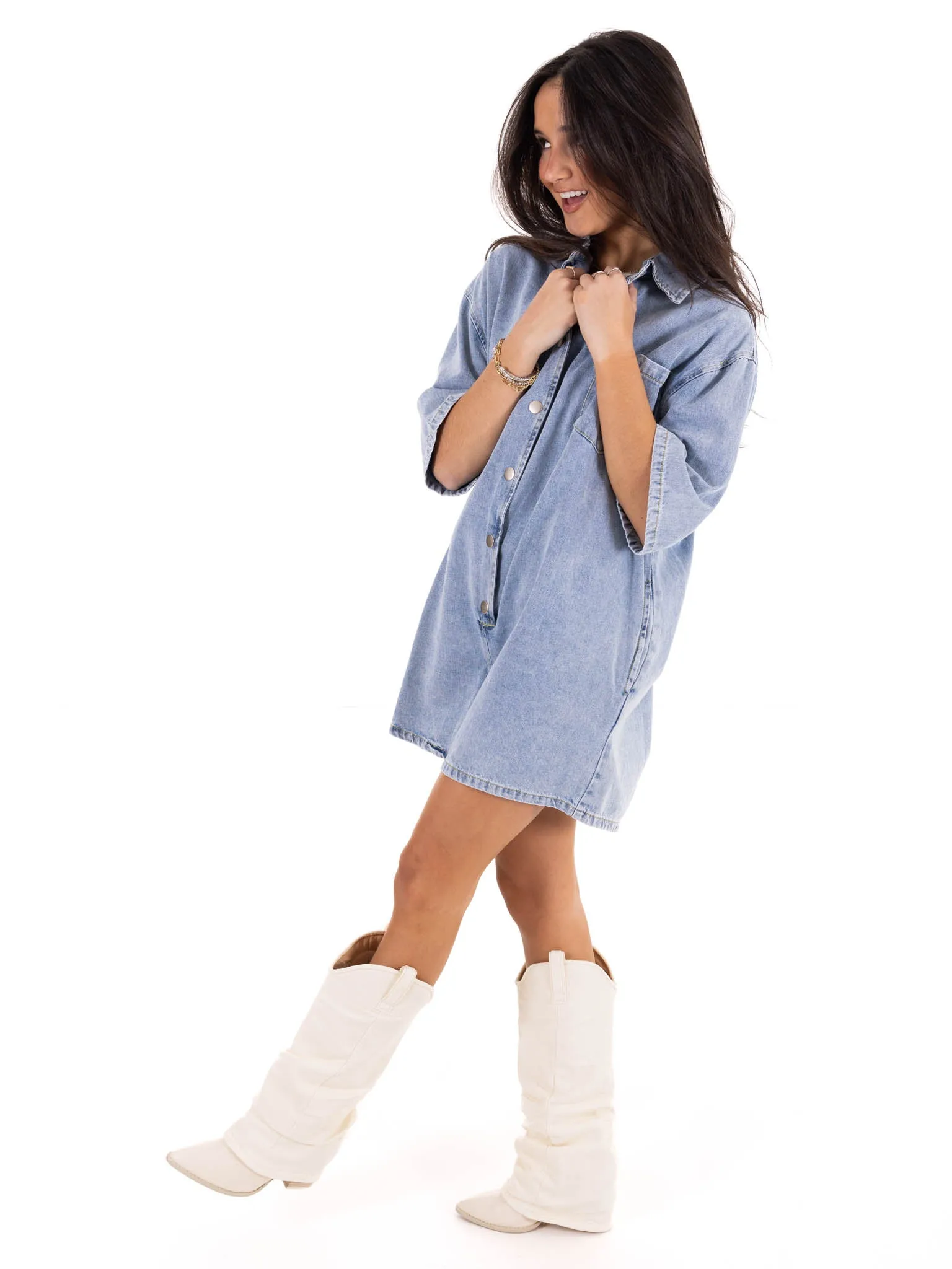 In My Mind Denim Romper