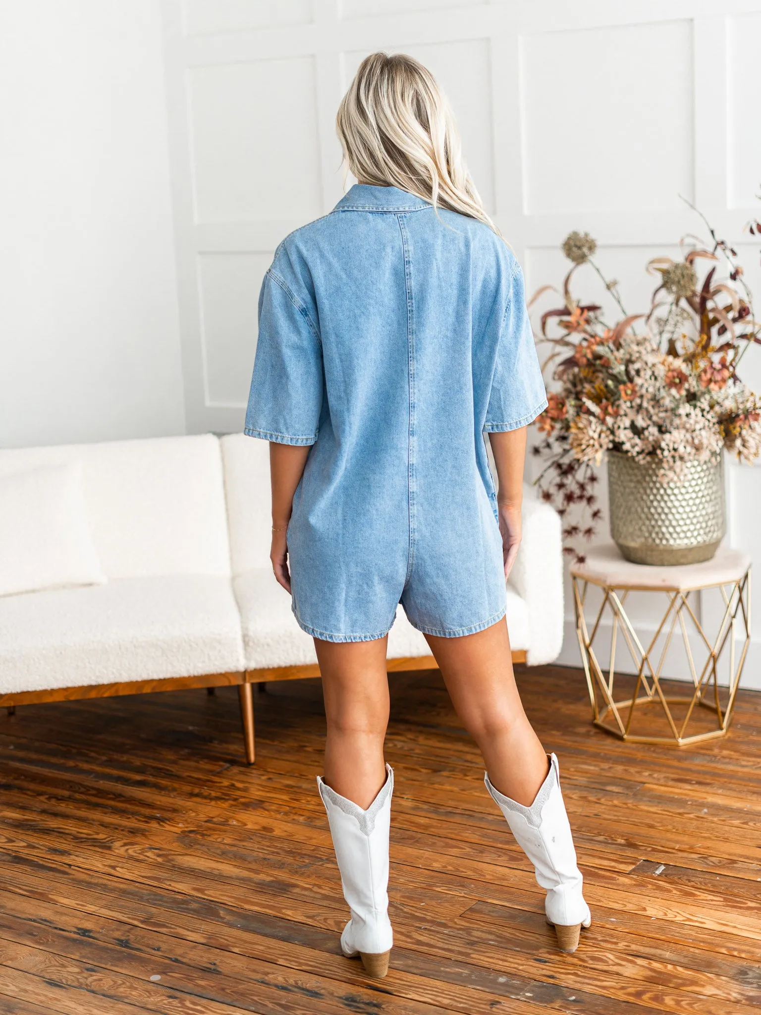 In My Mind Denim Romper
