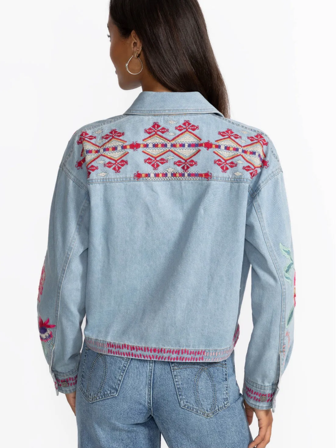 Johnny Was Talulla Cropped Denim Jacket
