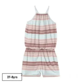 KICKEE PANTS PRINT KEYHOLE ROMPER ACTIVE STRIPE