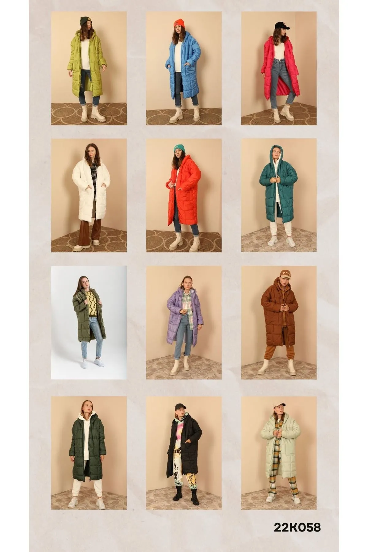 KKT  Long Sleeve Oversize Women Coat-Oil Green - Baranavichy