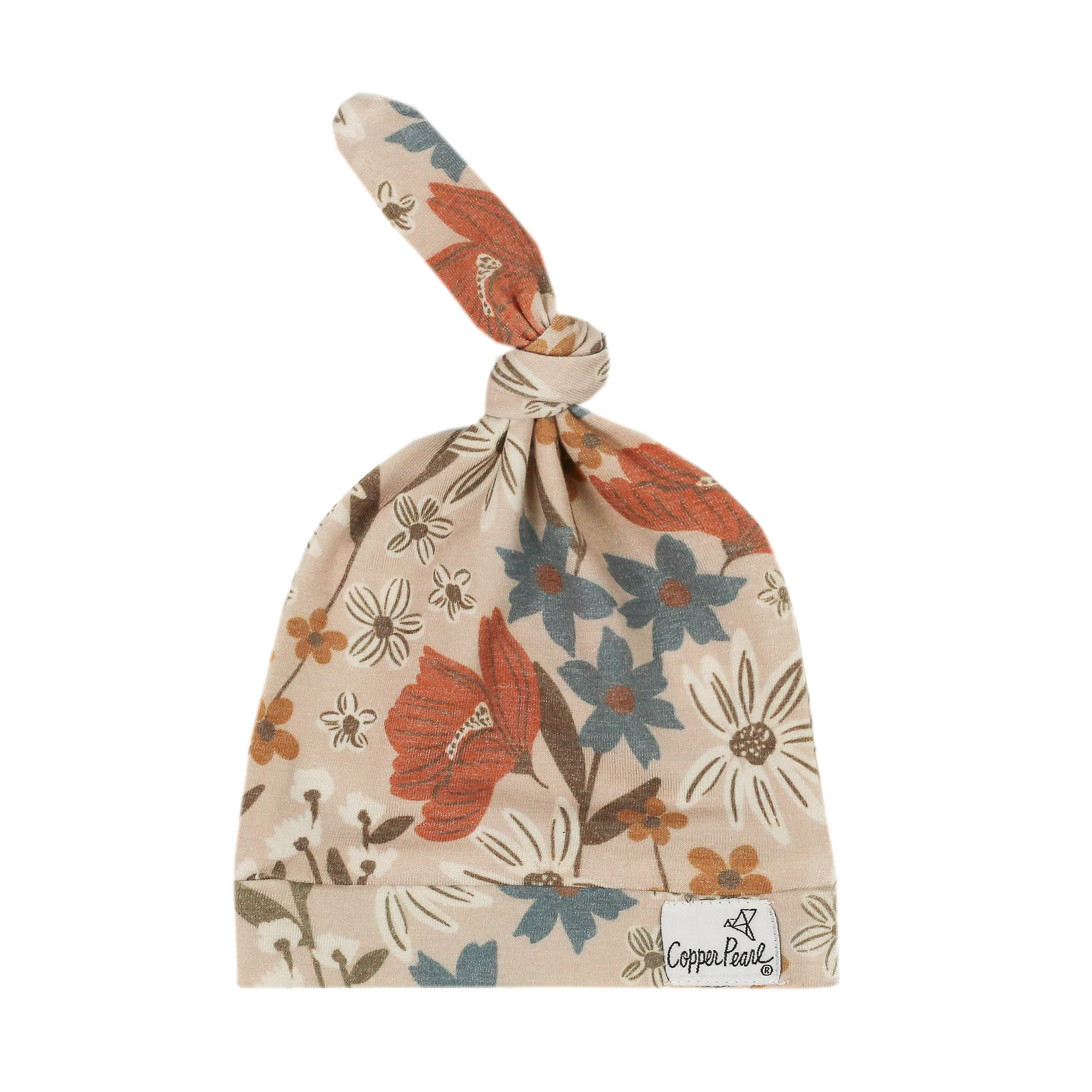 Knit Top Knot Hat - Eden Floral