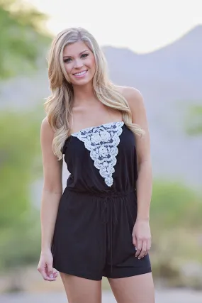 Late Summer Nights Romper - Black