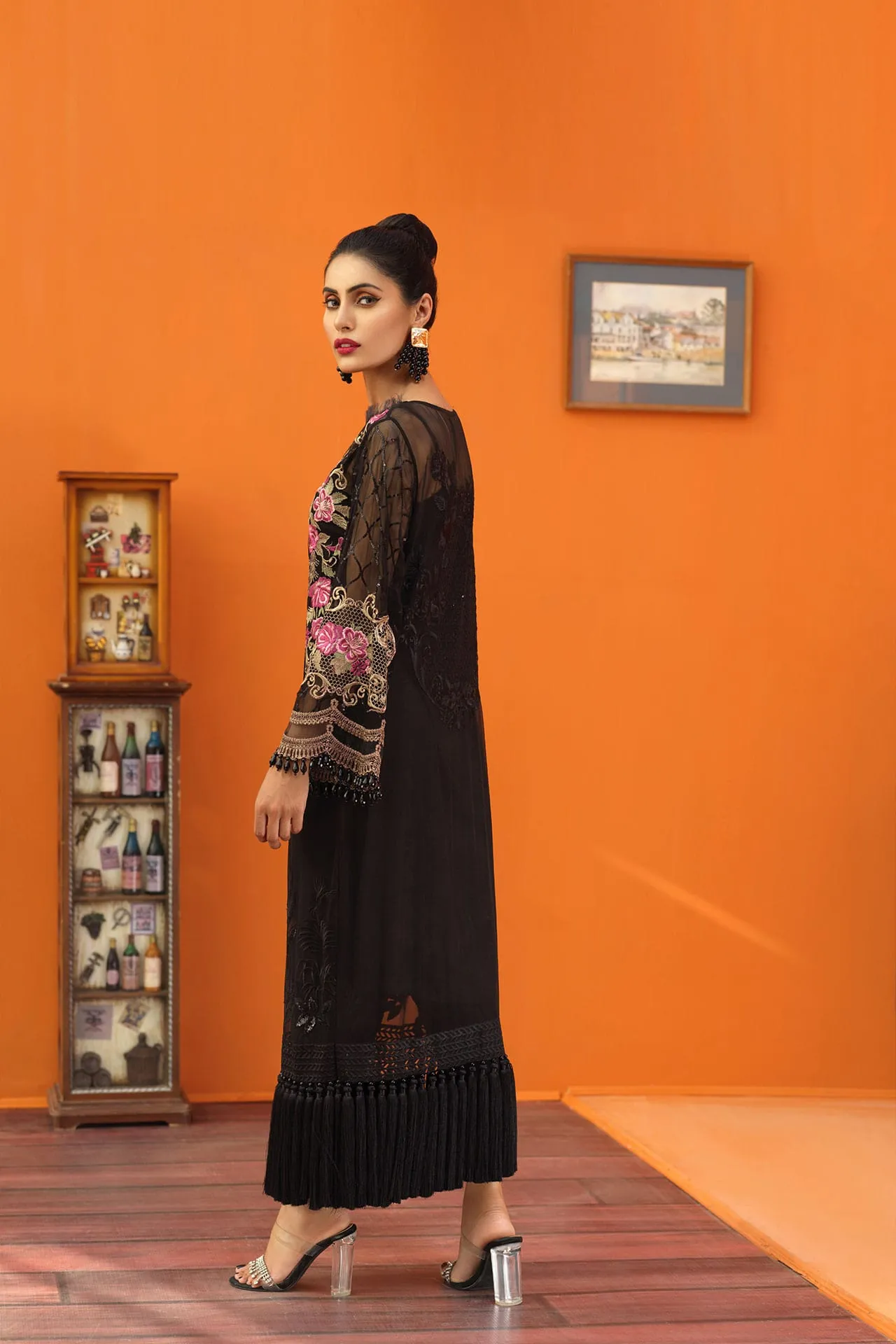 Latest Pakistani Dress in Black For Women # P2612