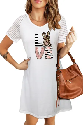 Leopard Striped T-shirt Dress for Easter