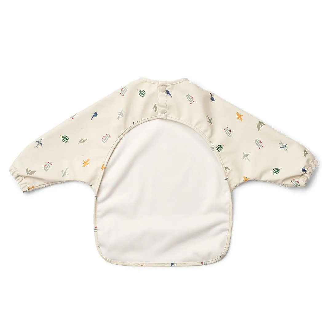 Liewood Merle Printed Cape Bib - Aviator / Ecru