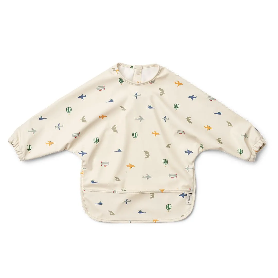 Liewood Merle Printed Cape Bib - Aviator / Ecru