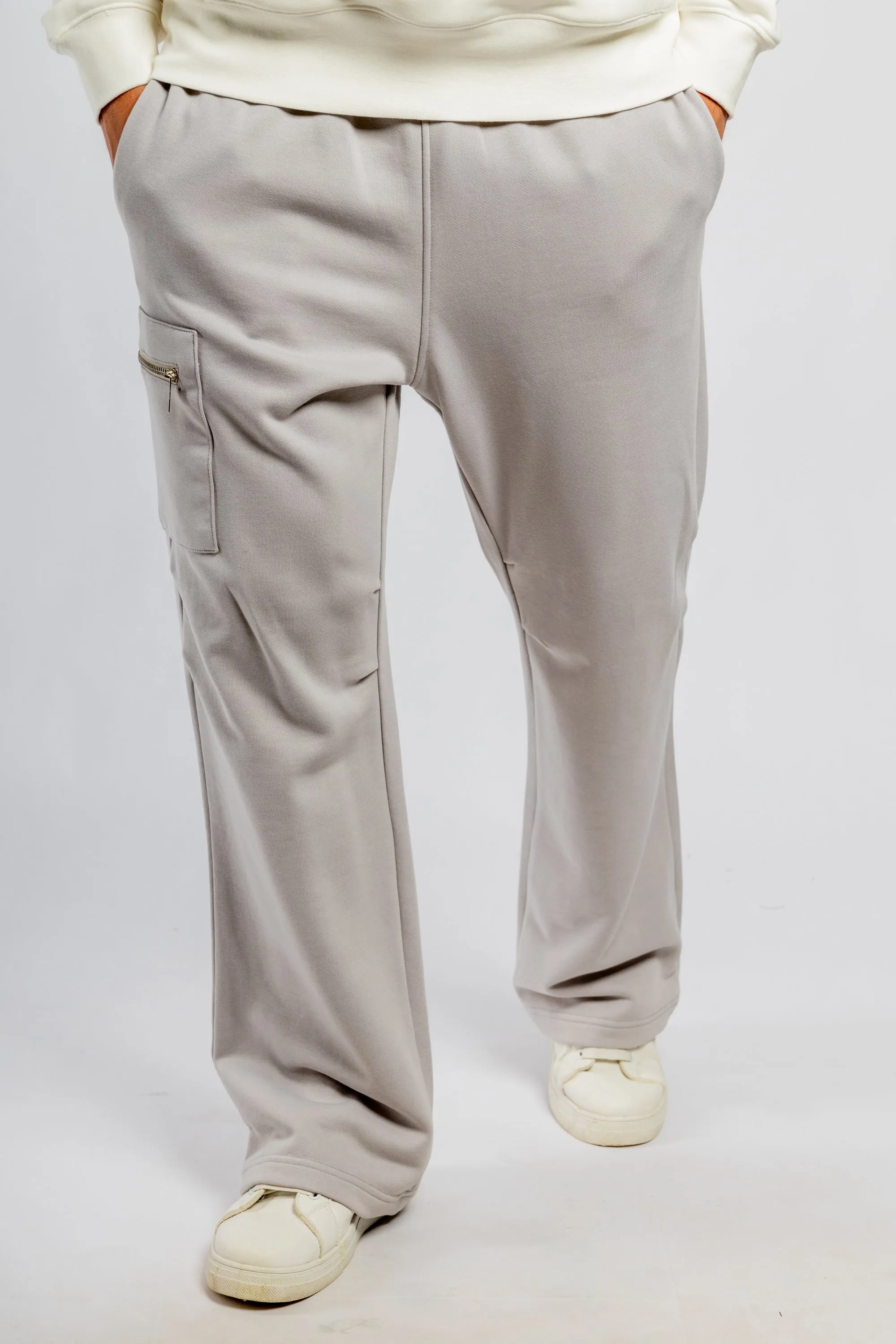 Light Grey Wide Leg Sweatpants